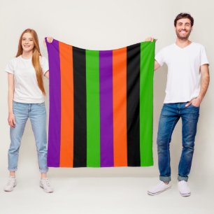 Halloween-Streifen in klassischen Farben Fleecedecke