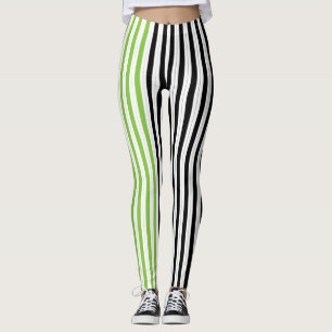 Halloween-Streifen Lila Grün Schwarz Orange Leggings