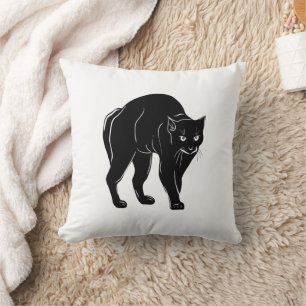 Halloween Streunende schwarze Katzen-Silhouette-Ze Kissen