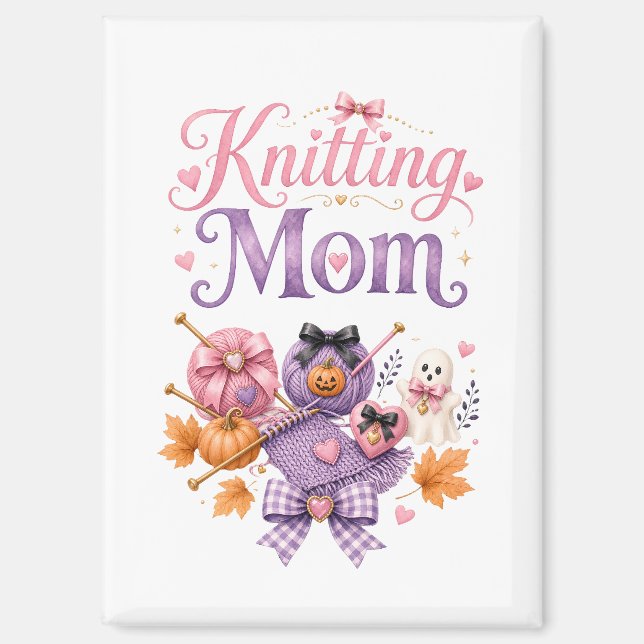 Halloween-Strick-Mutter-Magnet Magnet (Vorderseite)