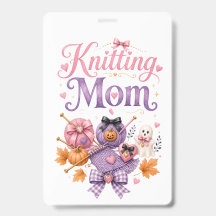 Halloween Strickende Mutter Abzeichen