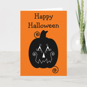 Halloween Stripes Jack O'Lantern Card Karte