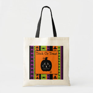 Halloween Stripes Jack O'Lantern Tasche