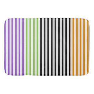 Halloween Stripes Lila grünes Schwarzwingelorn Badematte