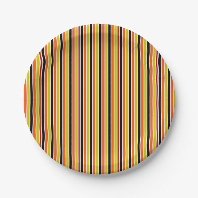 Halloween Stripes Pappteller (Vorderseite)