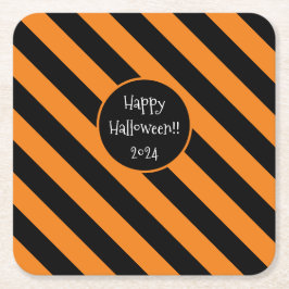 Halloween Stripes Rechteckiger Pappuntersetzer