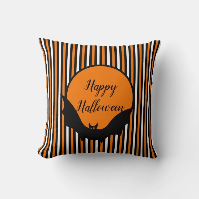 Halloween Stripes und Flechtenkissen Kissen (Vorderseite)