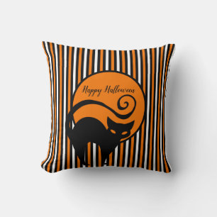 Halloween Stripes und Katzenwurfkissen Kissen