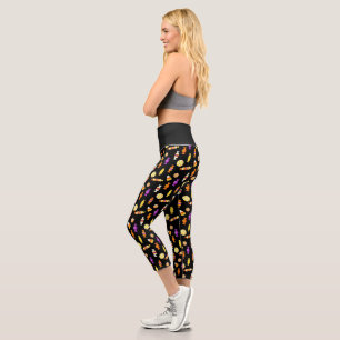 Halloween Style Candy Patter auf Black Capri Leggings