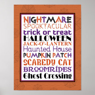 Halloween Subway Art Poster