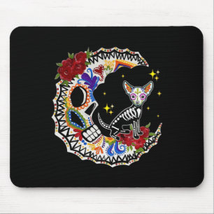 Halloween Sugar Skull Chihuahua und Moon Lover Mousepad