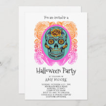 Halloween Sugar Skull-Party Einladung