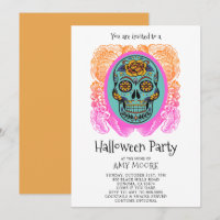 Halloween Sugar Skull-Party Einladung