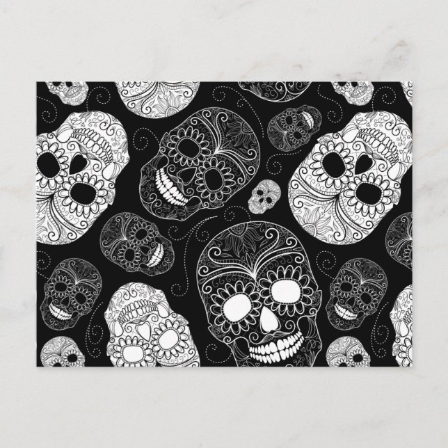 Halloween Sugar Skulls Postcard Postkarte (Vorderseite)