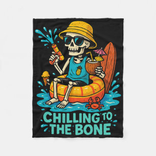 Halloween Summer Chilling an das Knochenskelett Fleecedecke