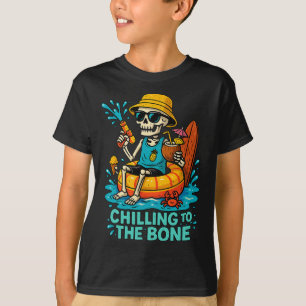Halloween Summer Chilling an das Knochenskelett T-Shirt