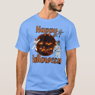Halloween Sun w Vampire Hockey-Spieler & Devil Ast T-Shirt