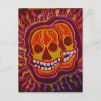 Halloween Super Skulls Postkarte