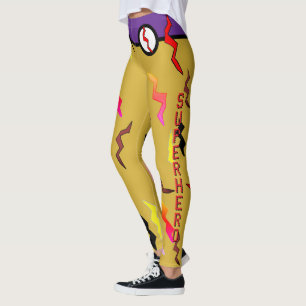 Halloween Superhero Lila Goldblitz-Bolzen Leggings