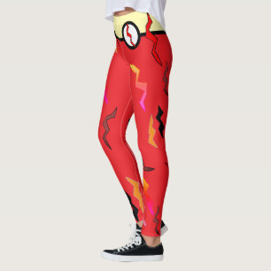 Halloween Superhero Red Cream Leggings