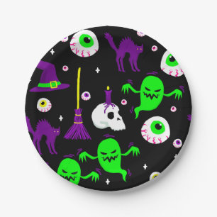 halloween supernatürliches, unheimliches Spuk Geis Pappteller