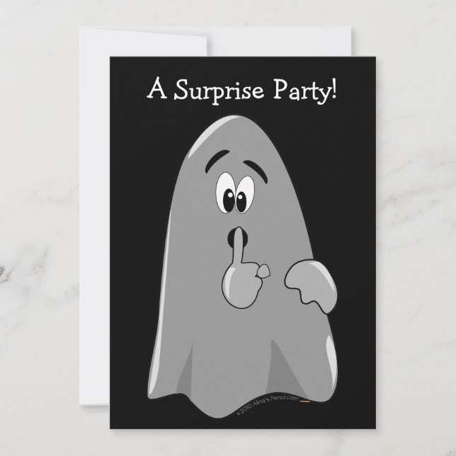 Halloween Surprise Party Einladungen Cartoon Ghost (Vorderseite)