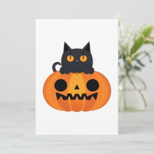 Halloween Süße Cartoon Freunde, Schwarze Babykatze Feiertagskarte