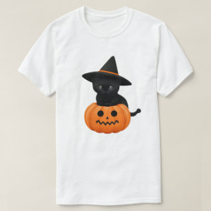 Halloween Süße Cartoon-Freunde, schwarze Babykatze T-Shirt