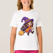 Halloween Süße Fliegende Hexe Für Kinder T-Shirts 