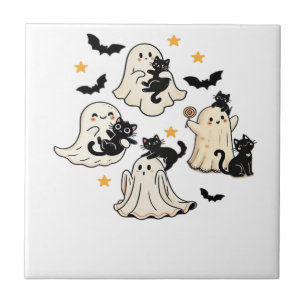 Halloween Süße Geister Fledermäuse Schwarze Katzen Fliese