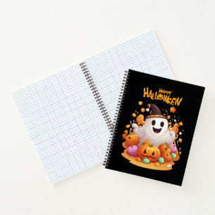 Halloween: Süße Geister und Kürbisfamilie Notizbuch