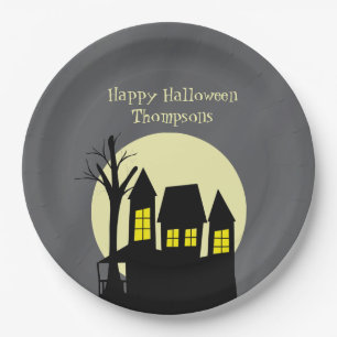 Halloween Süße Hexe Gruselige Spukhaus Pappteller