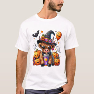 Halloween Süße Highland-Kuh T-Shirt