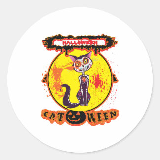 Halloween Süße Katoween Runder Aufkleber