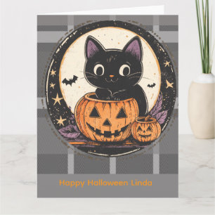 Halloween Süße Katze Herbst Karte