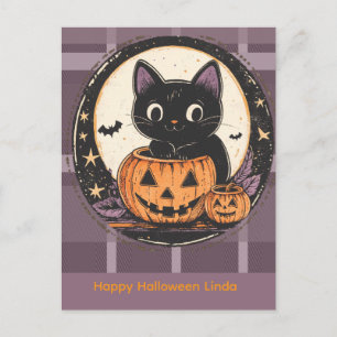 Halloween Süße Katze Herbst Karte