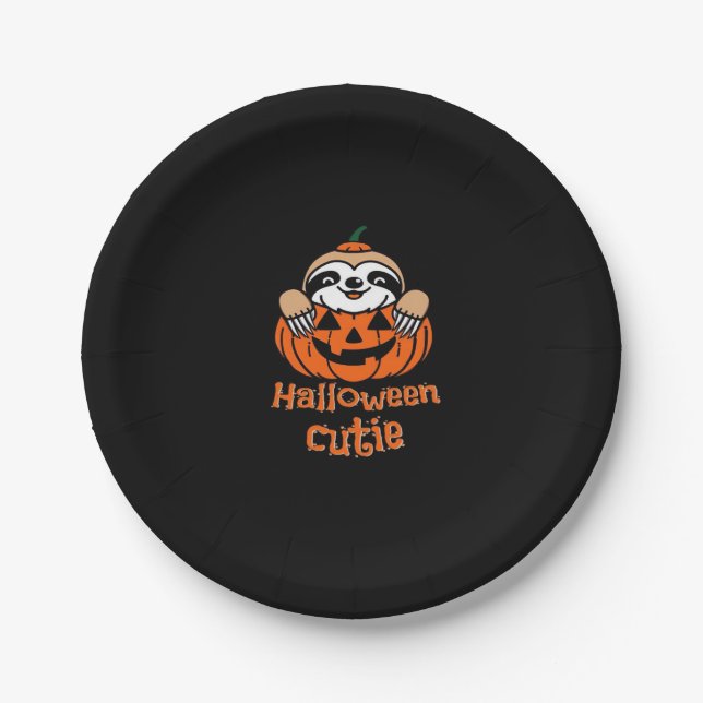 Halloween Süsse Sloth Essential T - Shirt Pappteller (Vorderseite)