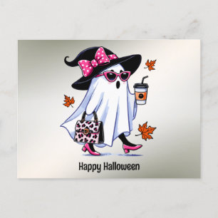 Halloween Süße Stylische Hexe Geist Kaffeetasse Postkarte