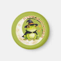 Halloween Süßer Frosch Kröte Hexe Grün