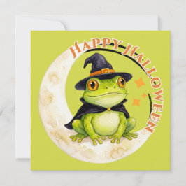 Halloween Süßer Frosch Kröte Hexenkarte Einladung