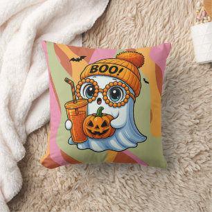 Halloween Süßer Geist Herbst Rosa Orange Kissen