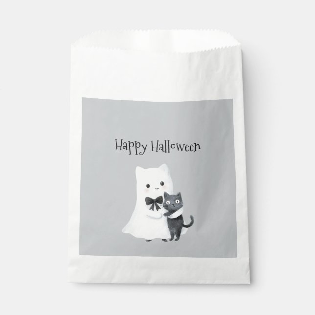 Halloween Süßer Geist Schwarze Katze Geschenktütchen (Vorderseite)