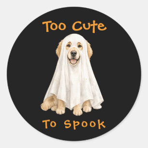 Halloween Süßer Golden Retriever Hund Geist Runder Aufkleber