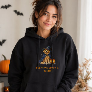 Halloween Süßer Golden Retriever Zauberer Sprüche Hoodie