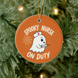Halloween Süßer Gruseliger Krankenpfleger Geist Im Keramik Ornament