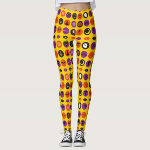 Halloween Süßer Gruseliger Whimsical-Muster Gelb Leggings