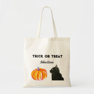 Halloween Süßer Kürbis Schwarze Katze Modern Tragetasche