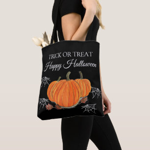 Halloween Süßer Kürbis Schwarze Spinnennetze Moder Tasche