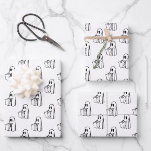 Halloween, Süßer Weißer Geist, Süßes oder Saures, Geschenkpapier Set