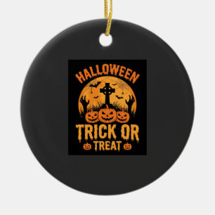 Halloween Süßes oder Saures Kürbis-Friedhofs-Desig Keramik Ornament
